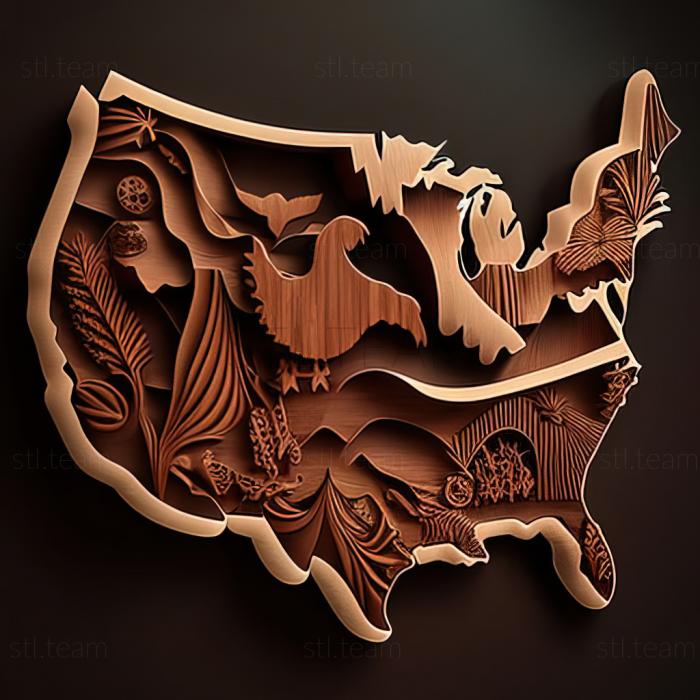 3D модель St Сполучені Штати (STL)